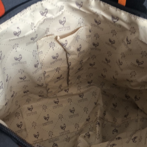 FARMHOUSE IS MY STYLE large canvas floral tote bag gray w/orange yellow NWOT - Picture 10 of 15